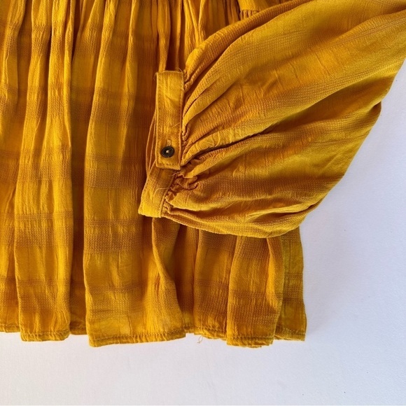 Lucky Brand Boho Flowy Baby Doll Peasant Top Blouse Deep V Neck Size Small - Picture 4 of 11